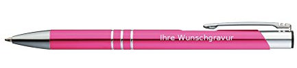 10 Kugelschreiber aus Metall / mit Gravur / Farbe: pink