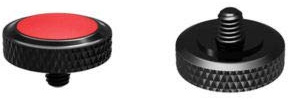 JJC JJC_SRB-BK-Red Black Red Deluxe Camera Soft Release Button with Microfiber Leather on Surface