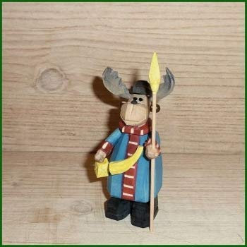 Rudolphs Schatzkiste Weihnachtsfigur Elch Nachtwächter geschnitzt Höhe 11cm NEU Figuren Schnitzen Holz Wald Figur Kirche Erzgebirge Seiffen Weihnachten Spielzeug Dekoration Tischdeko Kurrende