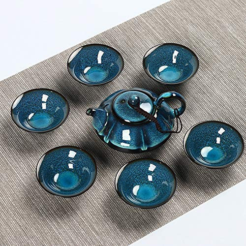 SijiHua Tea Cup Tea Set Ceramic Kung Fu Tea Set Gift Teapot 150ml Teacup 35ml 7-Piece Set