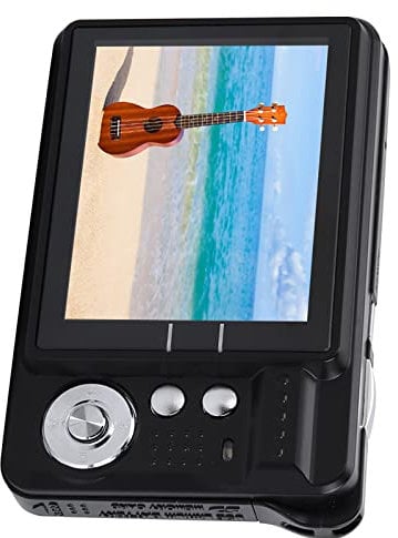 Digitalkamera COMS Sensor 18MP, HD Digitale Videokamera Kompaktkamera mit 8-Fach Zoom, 2,7 Zoll Bildschirm, USB 2,0, Eingebautem Lautsprecher, Batterie Betriebene für Senioren/Kinder(Schwarz)