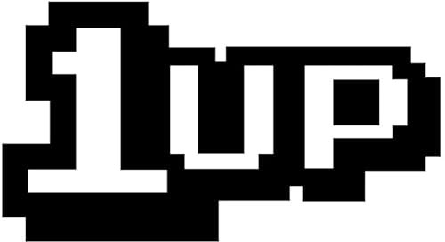 Decus Shop 1 UP Mario Gaming XXL 1156 (schwarz) // Sticker OEM JDM Style Aufkleber