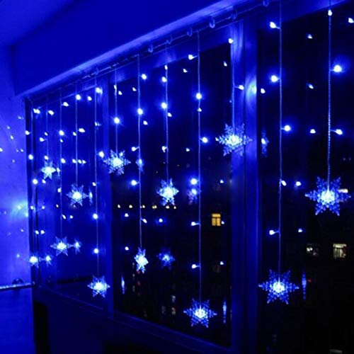 Klighten Tenda Luci LED, Luci cascata, Strisce LED, 96er Led Luci 3.5 * 0.65m Luci Stringa 8 Modalità Impermeabili IP44, per finestra, porta, patio, giardino, feste, Natale (Blu)