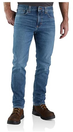 Carhartt, Herren, Rugged Flex® Jeans mit 5 Taschen, gerader Passform und schmal zulaufendem Bein, Houghton, W33/L34