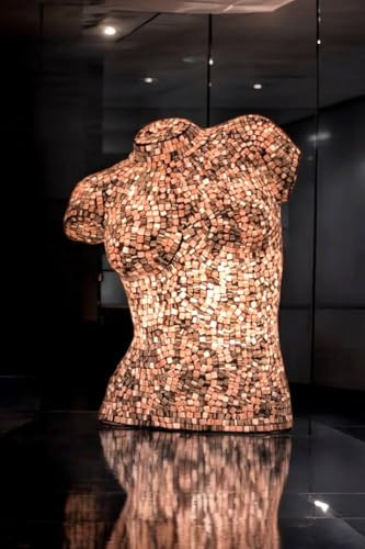 The Vogue Torso-Lampe mit Farbwechsel, Mosaikglas, kabellos, Fernbedienung