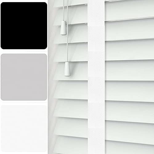 MTM Faux Wood Venetian Blind [Tapes, White 150cm Width x 120cm Drop]