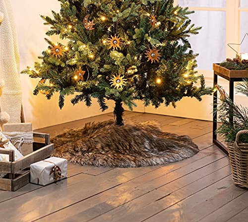 Dekoleidenschaft Christbaumdecke aus Kunstfell, Ø 90 cm, Weihnachtsbaum-Decke, Weihnachtsbaumständer-Hülle, Tannenbaumständer-Kragen, Christbaum-Rock