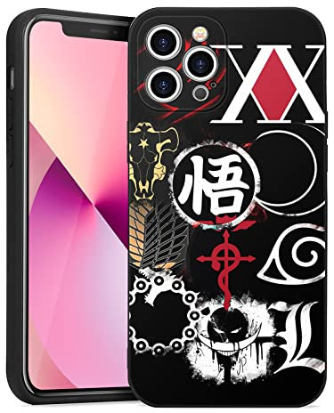 Anime Phone Case for iPhone 13 Pro Max 6.7 Inch(2021)、 Soft Liquid Silicone Gel Rubber Full Body Protection Shockproof Cover Case、 Cartoon Manga AnimeSymbol 01