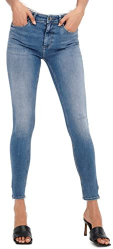 ONLY Damen Onlblush Mid Sk ANK Zip DNM Tai848 Noos Jeans, Light Medium Blue Denim, S EU