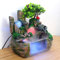 Zimmerbrunnen mit LED Beleuchtung Gartenbrunnen Desktop-Brunnen Zierbrunnen Harz Wasserfall Dekoration Mit Zerstäuber für Zuhause Büro