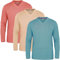 JRC Just Royal Clothing Pack of 3 Mens Long Sleeve V-Neck T-Shirts, Casual Vee Neck Tops (Sheep Skin, Peach Amber, Stone Blue, M)