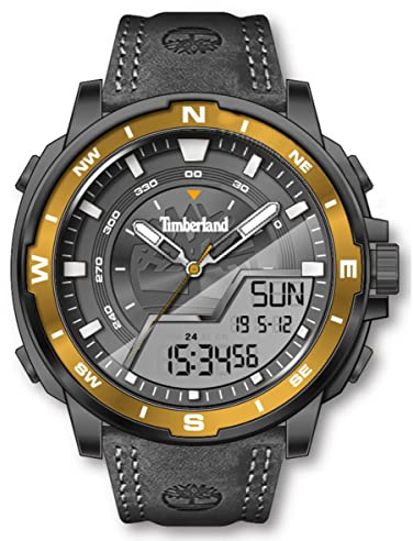 Timberland MILWOOD Herren Armbanduhr aus Leder in der Farbe Schwarz, Gehäusedurchmesser: 49,5mm, TDWJD2004501