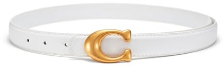 SYMOL Ledergürtel Damen Gürtel Taillengürtel Damengürtel Leder Jeansgürtel Echtleder 24mm Breit Schwarz und Weiß (Weiß, Taille:75CM-85CM)