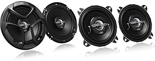 JVC CS-J620 - Altavoces coaxiales de 2 vías de 16 cm, Negro & CS-J420X - Altavoces coaxiales para Coche (21 W RMS, 45-22000 Hz, 10cm (4'), 2 vías), Negro