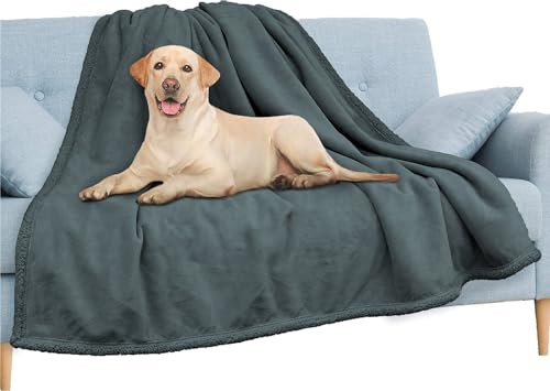 Bibykivn wasserdichte Hundedecke, Waschbare Hundematte Haustier Warme Hundebett, Katzen Decke Mit Super Softe Weiche Zweiseitige Material Haustier für Hundebett Sofa und Couch (Grau, 71×100CM)