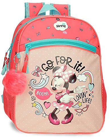 Disney Minnie Lovin Life Schulrucksack, anpassbar, 27 x 33 x 11 cm, Mikrofaser, 9,8 l, bunt, Schulrucksack, anpassbar an den Trolley