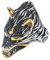 PAMTIER Herren Wolf Tier Ring Edelstahl Jahrgang Gotisch Biker Band Silber Gold Größe 62 (19.7)