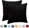 Twinzen Kissenbezug 80x80 aus 100% Baumwoll-Jersey (2er Set) 150 g/qm - Schwarz - Mit Reißverschluss Kissenbezüge 80 x 80 cm - Kissenhülle Öko Tex Zertifiziert - Ultra weich und atmungsaktiv