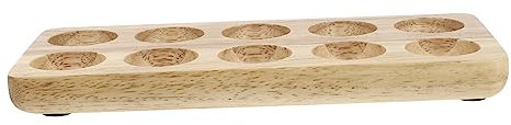 Beatifufu Wooden Egg Tray Egg Storage Holder Flat Bottom Stable Kitchen Egg Holding Stand Refrigerator Fresh Egg Holder Wooden Pallets Home Kitchenware Household Drawer Rack