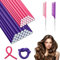 ZOCONE Lot de 40 tiges flexibles de 80 mm + 120 mm pour cheveux épais + 2 peignes à queue en acier pour cheveux courts et longs (rose et violet)
