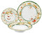 Fade Set 18 piatti natalizi servizio per 6 persone in porcellana bianca/verde con decori Gillian