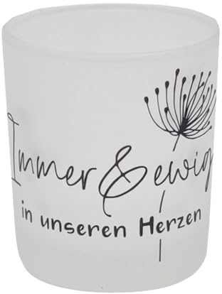 Teelicht Trauerlicht mit Spruch Gedenklicht statt Trauerkarte Trostkerze Trauergeschenk Beerdigung Andenken an Verstorbene Beileidsbekundung Geschenk (Immer & ewig)