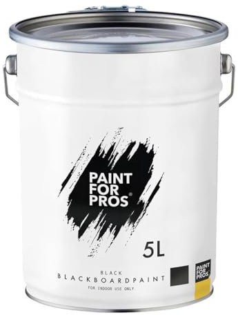 MagPaint Paint For Pros - Blackboard Paint - Black Chalkboard Paint - Premium Water Based - Suitable for Workplaces, Kitchens, Classrooms and Children's Bedrooms - 25m² Coverage, 5L