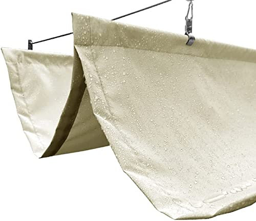 Voiles D'ombrage Rétractables, Couverture D'auvent De Pergola PEHD Imperméable Auvent, Acier Inoxydable Kits De Fils Coulissants, Protection Solaire Pour L'extérieur Terrasse Cour ( Couleur : blanc ,