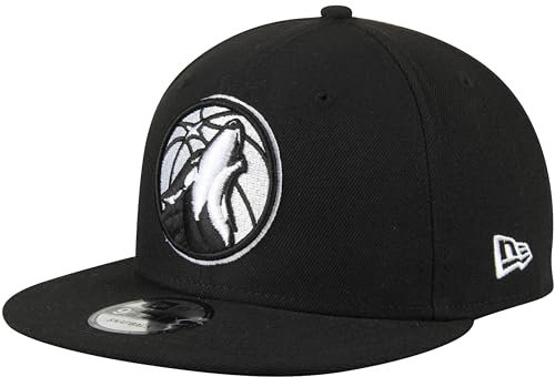 New Era Herren NBA, Schwarz, Weiß Baseballkappe, Minnesota Timberwolves, Einheitsgröße