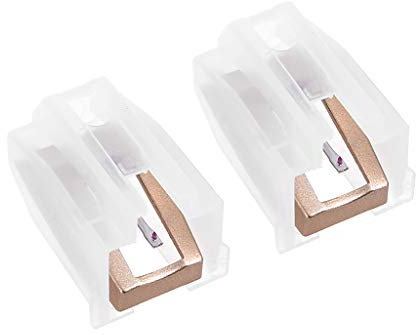 Lot de 2 stylets diamantés pour tourne-disque phonographe - Accessoires pour gramophone - Aiguille dorée pour platine