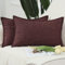 Madizz 2er Set Polyester- Leinen Kissenbezügen Weiche dekorative Kissenbezüge für Sofa Schlafzimmer Kissenhülle Burgunderrot 30x50 cm Rechteckig