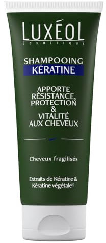 Luxéol - Shampoing Kératine - Apporte Résistance, Protection & Vitalité aux Cheveux - Enrichi en Kératine et Kératine Végétale(1) - Formule d'Origine Naturelle - Fabriqué En France - 200 ml
