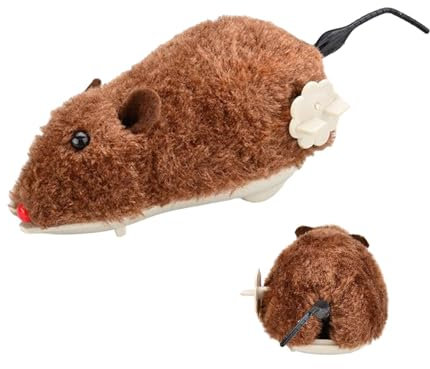 Jouet de Souris Mécanique en Peluche pour Chat - Chasse d'Intérieur à Remonter, Faux Jouet de Course pour Engager le Jeu de Chaton d'Animal de Compagnie
