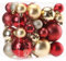 Sea Team Confezione da 36 ornamenti natalizi con cordini, palline da 40 mm-80 mm, in plastica infrangibile, decorazioni da appendere per albero di Natale, vacanze, matrimoni, feste, colore rosso e oro