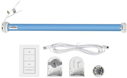 Rechargable Matter Thread Smart Roller Shade Battery Blinds Motor,Motorized Electric Shade for 38mm Tube,Matter-enable APP/Timer/Voice Control,Automatic Homekit Tubular Motor (with 1chanel remote)