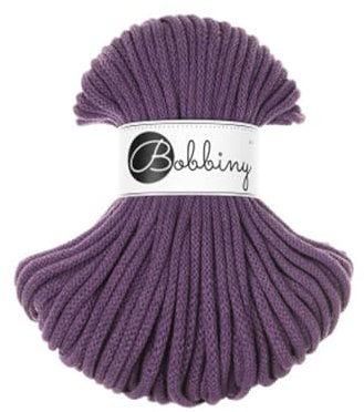 Premium Baumwoll-Flechtschnur - 5mm x 50m - Vielseitige Makramee-Kordel für Stricken, Weben, DIY-Basteln und Heimdekoration - Hochwertige Bunte Bastelschnur Flechtkordel - Violet