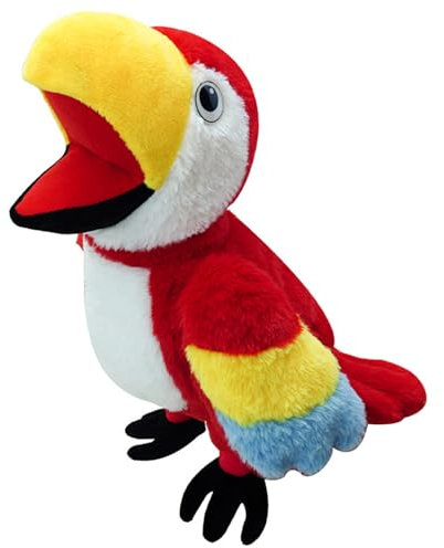 Handpuppen Papagei Handpuppe mit beweglichem Mund Interaktive Tierhandpuppen Plüschvogel Kuscheltiere für Rollenspiele Show Theater Geschichtenerzählen Weihnachten Geburtstagsgeschenk Handpuppe Papage