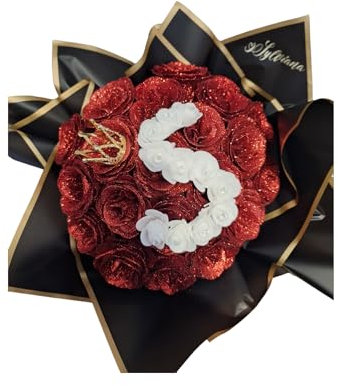 Bouquet 20 roses éternelle pailleté personnalisé