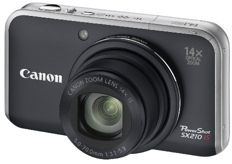 Canon PowerShot SX210 IS Digital Camera - Black (14.1 MP, 14x Optical Zoom) 3.0 Inch PureColor LCD (Renewed)
