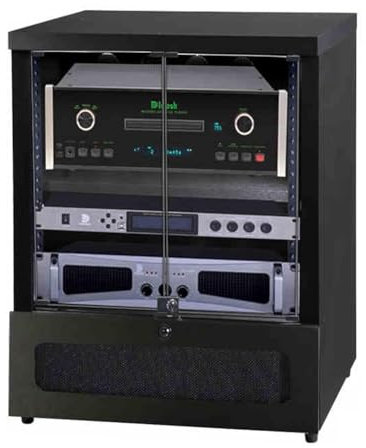 MegLob Rolling AV Media Cabinet, Mobile Stereo Stand for DVD Players, Heavy Duty Stereo Cabinet Furniture, DVD CD Audio Rack Tower Holder, AV Media Storage Cabinet with Adjustable Shelves,Black M
