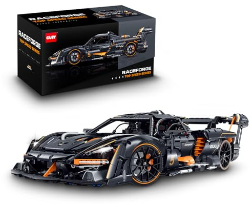 FigureArt Technik Sportwagen Auto Bausatz, GULY 10646, 3803 Teile mit Motoren und LED Groß Ferngesteuert Auto Klemmbausteine (Originalverpackung) (Statische Version)