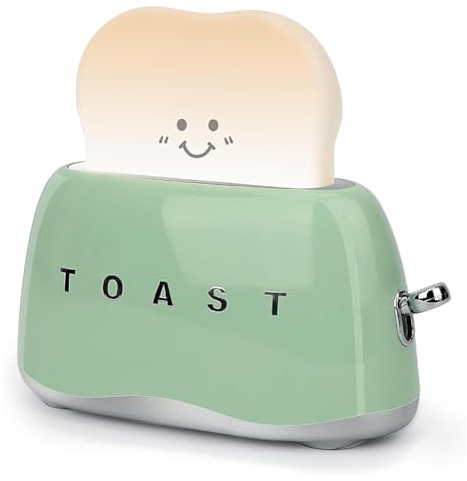 Blmirror Retro-Toaster-Lampe, Retro-Toaster-Form, Schreibtischdekoration, Geschenke für Teenager, Teenager, Tweens, Frauen, Grün