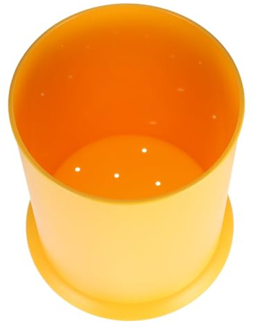 Hoement Kitchen Chopsticks Organizer Holder with Hollow Drainage Design Multifunctional Cutlery Storage Rack for Forks and Spoons Easy Installation Large Yellow Utensil Drainer Shelf