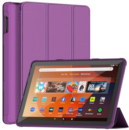 Sonlaryin Dual Angle Smart Trifold Stand with Soft TPU Tablet Case, Compatible with iPad - Dark-Purple