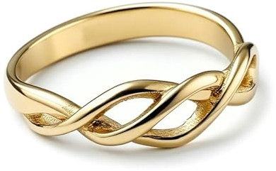 Freundschaftsringe Freundinnen, Freundschaftsringe Dünn Unendlich Verdreht 18K Gelbgold Größe 60 (19.1)