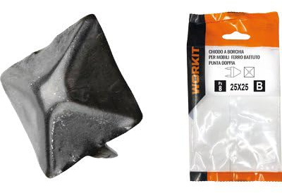CF CHIODO A BORCHIA PUNTA DOPPIA SELF WORKIT X MOBILI FERRO BATTUTO MM 15X15 CF=PZ 6
