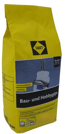 Sakret Bau- und Hobbygips für Reparatur & Montage, 1,5 kg | Schnell erhärtend | Leicht zu verarbeiten | Zum Füllen & Ausbessern | Für kreative Gießarbeiten