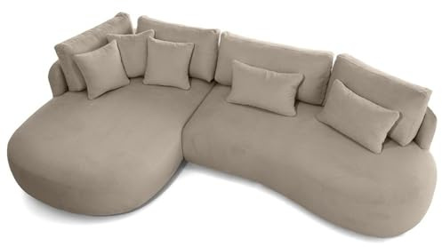 MW EURO-MEBLE Ecksofa Jacobs MINI - Wohnlandschaft, Polstersofa, Polstercouch (Linke Seite - Cappuccino: Fredo 05)