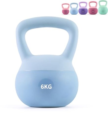 Soft Kettlebell 4-12kg - Bodenschonend und Leise, Eisensand-Kugelhantel mit ergonomischem Griff für Training zu Hause, Krafttraining - ideal für Damen und Herren