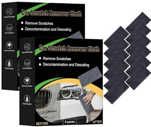 Nano Polix Kratzerentferner Tuch, Auto Kratzer Entferner & Auto Poliertuch, Nano Kratzer Tuch für Autolack, Wiederverwendbar 6 Stück